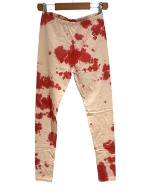 WYNKEN red & cream tie dye leggings - size 10